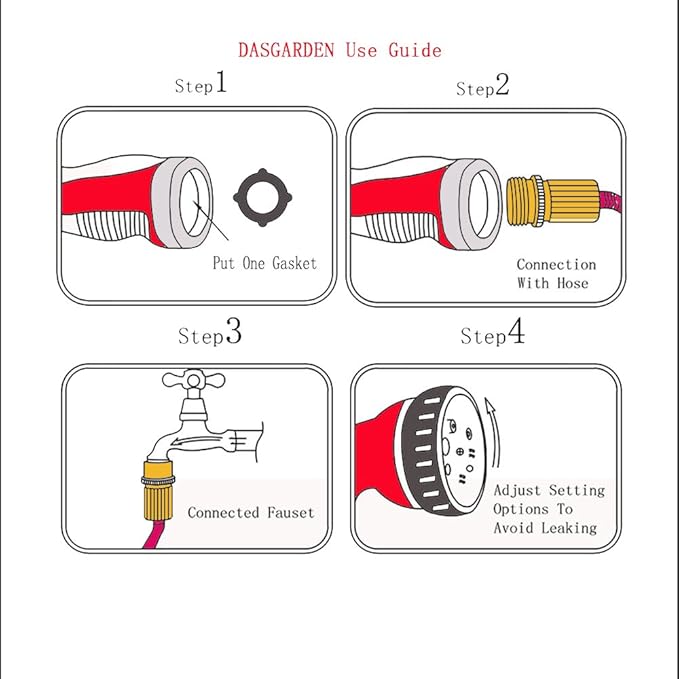 Garden Hose Nozzle Handheld Sprayer 7 High Pressure Patterns Watering Nozzles Spray Gun