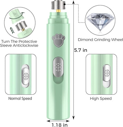 VIWIK Dog Nail Grinder, 2-Speed Rechargeable Dog Nail Trimmers for Large Medium  Small Dogs, Upgrade Professional Electric Pet Paws Grooming, Quiet Puppy Grooming Tool, for Dogs Cats