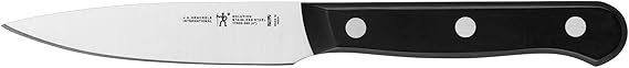 HENCKELS Solution Razor-Sharp 4-inch Compact Chef Knife, German Engineered Informed by 100 Years of Mastery, BlackStainless Steel