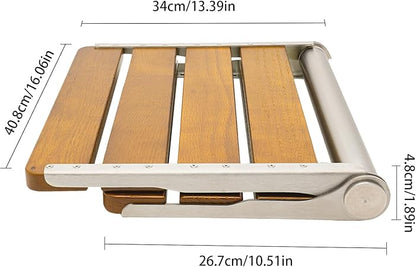 Folding Shower Seat Wall Mounted Foldable Chair Mount Build to Last Installation On Reinforced Concrete Solid Block Walls for Adults Pregnant Women Children Elderly Physically Challenged