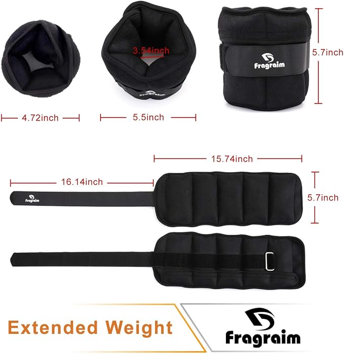 Fragraim Adjustable Ankle Weights 1-3456810121520 LBS Pair with Removable Weight for Jogging, Gymnastics, Aerobics, Physical Therapy