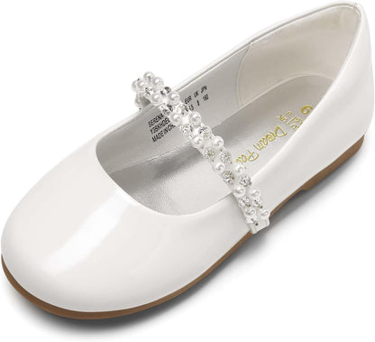 Girls Mary Jane Dress Shoes Ballerina Flats for Wedding, Party (Toddler/Little Kid/Big Kid