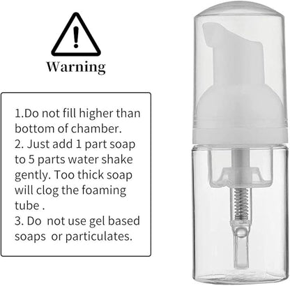 LONGWAY 3PCS Travel Size Foam Pump Bottle,Mini Empty Pump Bottle Dispenser(30ml,1 fl oz) (Clear)