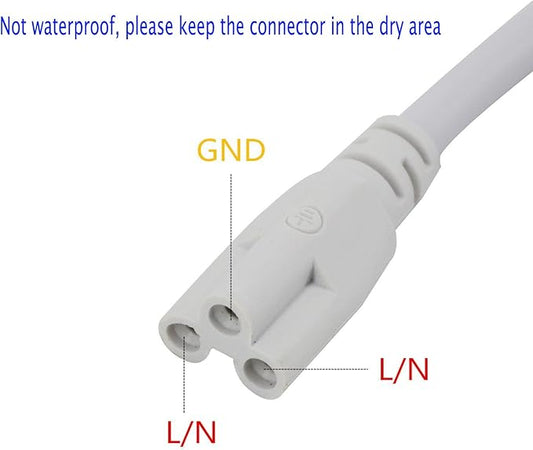 SinLoon UL-LP Certification T5 T8 LED Lamp Connecting Wire Ceiling Lights Daylight LED Integrated Tube Cable Linkable Cords for LED Tube Lamp Holder Socket Fittings with Cables(16IN0.4M,2-Pack)