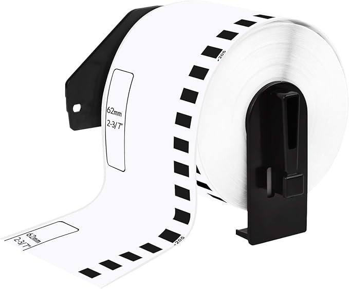 1 Roll Compatible for Brother DK-2205 DK2205 2.4'' x 100' (62mm x 30.4m) Continuous White Paper Tape Shipping Address Thermal Direct Labels for QL-500 QL-570 QL-580 QL-700 Label Printers