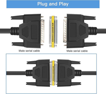 ENUODA 2 Pack Gender Changers 37 Pin Female to Female Adapter DB37 Coupler, Data Transfer and Device Connection for RS-449 Serial Cables