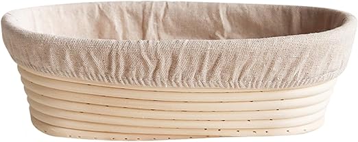 Bread Basket-Sourdough Proofing Basket-Proofing Basket-9.8 inch Oval Proofing Bowl with Liner for Home Baker Baking Tool Kits (Oval)