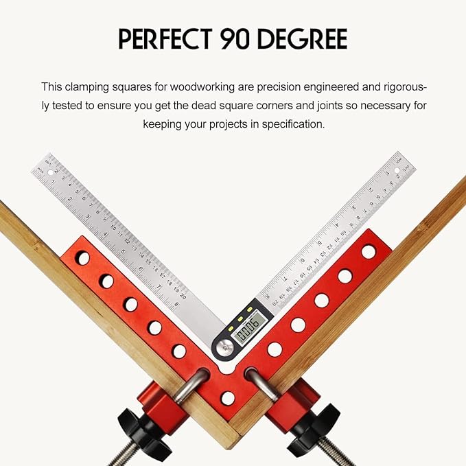 90 Degree Clamp, Cabinet Clamp, 5.5" x 5.5"(14 x 14cm) Aluminum Alloy Right Angle square Tool, Corner Clamps for Woodworking Tools, Right Angle Clamp, Drawers, Picture Frame (4pack)