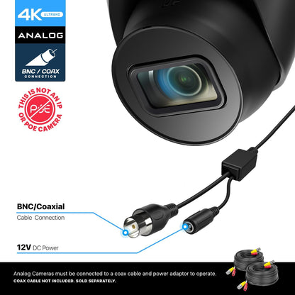 Amcrest Full HD 1080P Bullet Outdoor Security Camera (Quadbrid 4-in1 HD-CVI/TVI/AHD/Analog), 2-Megapixel, 98ft Night Vision, Metal Housing, 3.6mm Lens 90° Viewing Angle, Black (AMC1080BC36-B)