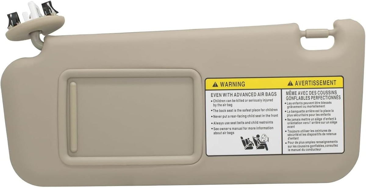 Lalf Beige Sun Visor Fit for Toyota 2006-2013 RAV4 with Light Replace 74310-42501-A1 74320-42501A1 (Left)