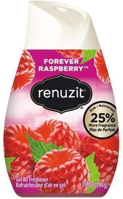 Renuzit Adjustable Solid Gel Air Freshener Cone, Forever Raspberry, Nonstop Freshness, 7 Ounces, 1 Cone