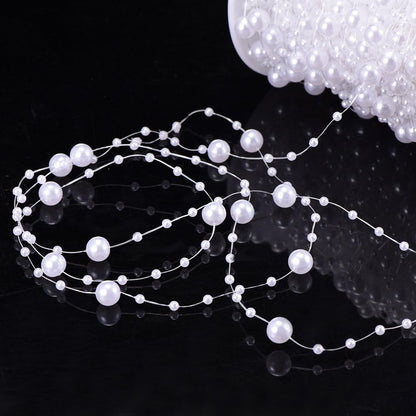 Bingcute 66 Feet Fishing Line Artificial Pearls String Beads Chain Garland Flowers Wedding Party Decoration,Party Supplies