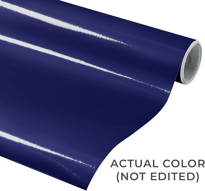 VViViD Dark Blue Gloss 11.8 Inches x 84 Inches (7 Feet) DECO65 Permanent Adhesive Craft Vinyl for Cricut, Silhouette  Cameo