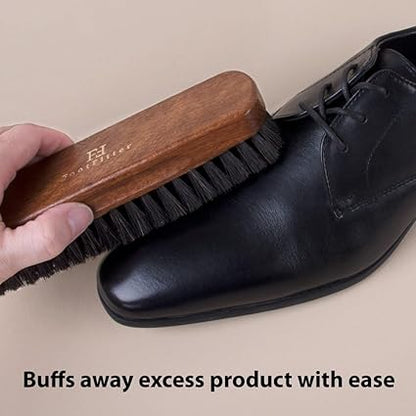 FootFitter Grand Cedar Valet Storage Box  Horsehair Shoe Shine Brush Set