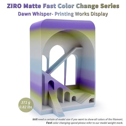 ZIRO Fast Gradient PLA, Multi Colors 3D Printer Filament, Dawn Whisper