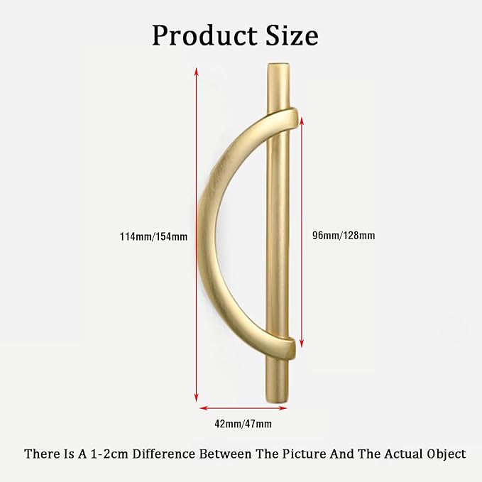 Sliding Door Handle,Semicircular Push Pull Door Handles,Drawer Handles,Suitable for Bedrooms,Bathrooms,Garages,Shopping Malls,Zinc Alloy(Gold,154x128mm)
