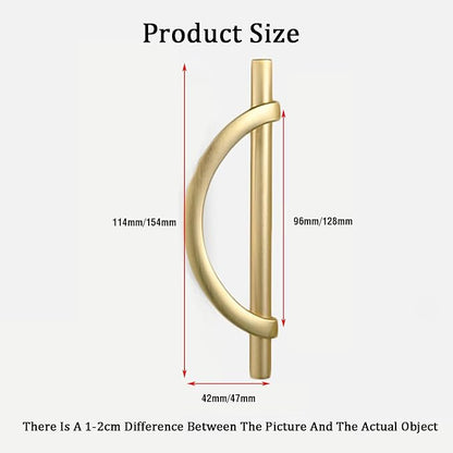 Sliding Door Handle,Semicircular Push Pull Door Handles,Drawer Handles,Suitable for Bedrooms,Bathrooms,Garages,Shopping Malls,Zinc Alloy(Gold,154x128mm)