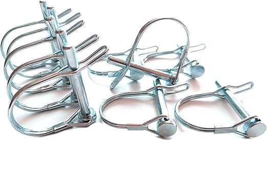 (10 Pieces) Heavy Duty Safety Coupler Pin,Round Wire Shaft Locking Pin Pto Pin 14" x 1-38"Round Arch Hitch Pin Wire Retainer for Farm Trailers Lawn