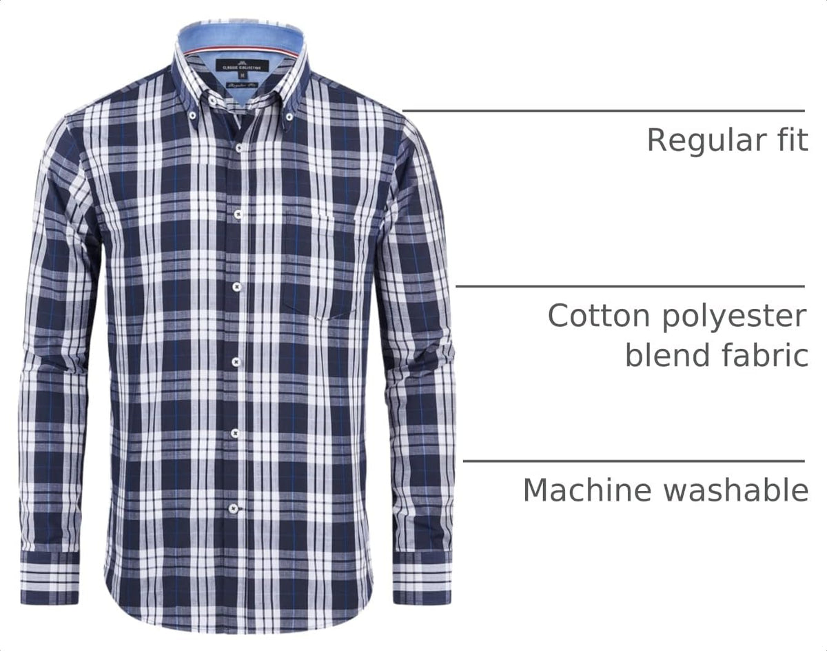 These premium cotton-blend plaid shirts from Alimens & Gentle come in a variety of stylish designs to complement any outfit.