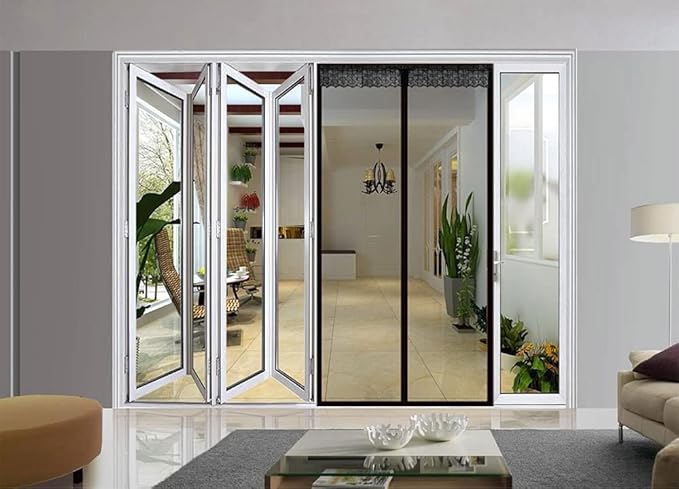 Magnetic Screen Door Mesh Fiberglass Mesh Curtain Net for Patio and Sliding Doorways Screen for Door Magnets
