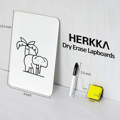 Dry Erase Lapboards, HERKKA 35 Pack Double Sided Dry Erase Lap Boards 9 x 12.5 Inch, 35 Markers, 35 Erasers, Small Dry Erase Boards for Students Classroom Teacher Supplie