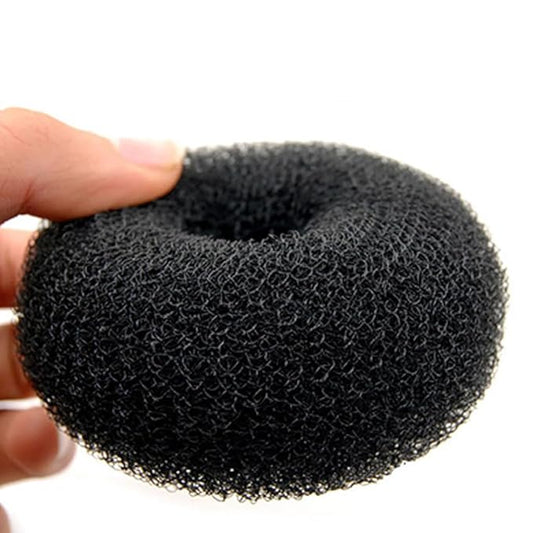 Generic 1PC Hair Donut Bun Maker – Large Ring-Style Chignon Shaper for Thick and Long Hair – 3.5 Inch Black Doughnut Shaper