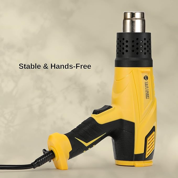 SainSmart Heat Gun, 1800W, Variable Temperature Control 120 F-1202 F, Fast Heat Hot Air Gun Soldering, with 4 Nozzles for Crafts, Epoxy Resin, Shrinking tubes, Stripping Paint, and Shrink Wrapping