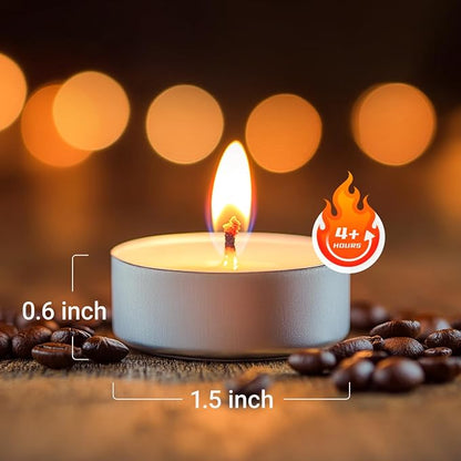 100-Pack Tea Lights Candles Bulk, 4.5 Hours Burns Palm Tealights