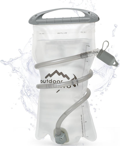 1.5L/2L/3L Hydration Bladder, INOXTO Water Bladder with Water Reservoir Hose Insulator & High Flow Bite Valve for Hiking Backpack, Leak Proof 1.5/2L/3L Water Reservoir for Camping Cycling Running