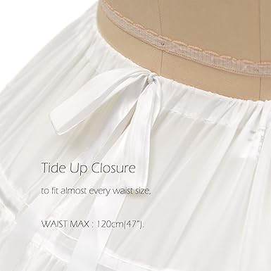 CEZOM Women 6 Hoop Petticoat Crinoline Underskirt for Bridal Wedding Dress MPT036