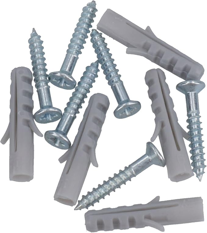 4mm x 25mm PZ2 Countersunk Wood Screws Fasteners with Raw Plugs 24pc