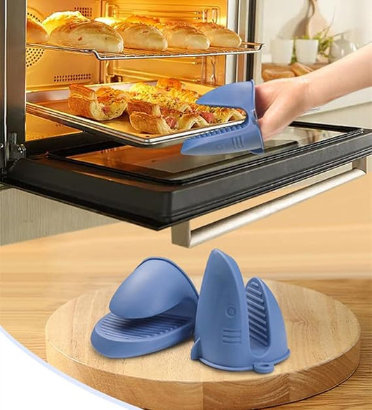 Oven MittsOoaMini Oven Gloves Silicone Heat Resistant Cooking Pinch Mitts Potholder for Air Fryer Kitchen Cooking  Baking (Grey)