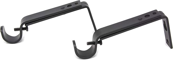 Urbanest Set of 2 Non-Adjustable Bracket for 34" and 58" Curtain Drapery Rod, Black