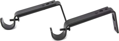 Urbanest Set of 2 Non-Adjustable Bracket for 34" and 58" Curtain Drapery Rod, Black
