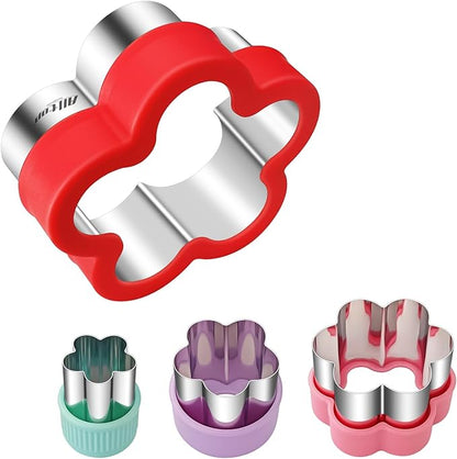 ALLTOP Flower Cookie Cutter Set  4 Different Sizes of Scalloped Stainless Steel Biscuit Cutters for Baking, Donut, English Muffin, and More