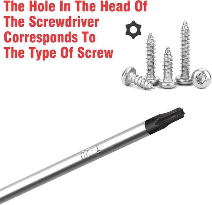 T20 Torx Screwdriver - Magnetic Tip Torx Security Screwdriver, Torx Screwdriver for Computer Repairing, Home Appliances (T20 x 100mm)