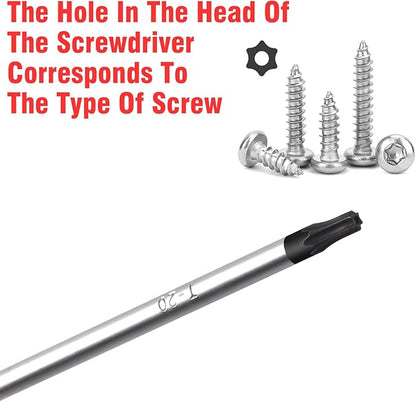 T20 Torx Screwdriver - Magnetic Tip Torx Security Screwdriver, Torx Screwdriver for Computer Repairing, Home Appliances (T20 x 100mm)