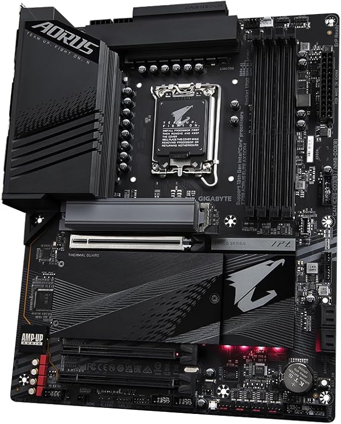 GIGABYTE Z790 AORUS ELITE AX DDR4 Intel LGA 1700 ATX Motherboard, 4x DDR4 128GB, 3x PCI-E x16, 4x M.2, 4x SATA, 5x USB 3.2, 1x USB-C, 4x USB 2.0