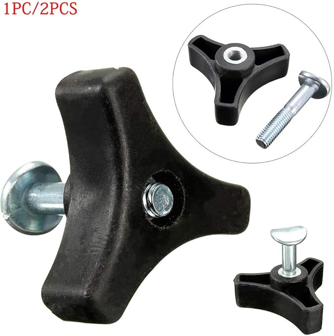 Triangle Knob Handle,Wing Nut and Bolt Power Equipment, Bolt Knob Triangle Nut Screw Replacement Parts Handle for Lawn Mower Machine