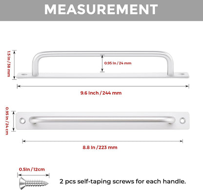 Barn Door Handles 2 Pack Silver Door Handles Sliding Door Handle 8.8" Hole Center Screen Door Handles Cabinet Handles Door Pull Handle Zinc Alloy for Sliding Closet Door Handle