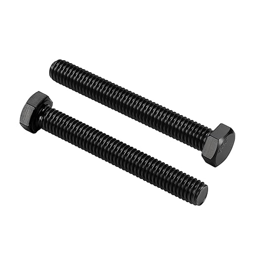 12-13 x 6 Hex Head Cap Screws Hexagon Bolts, External Hex Drive, Stainless Steel 304, Fully Threaded, Black Oxide, 2 PCS