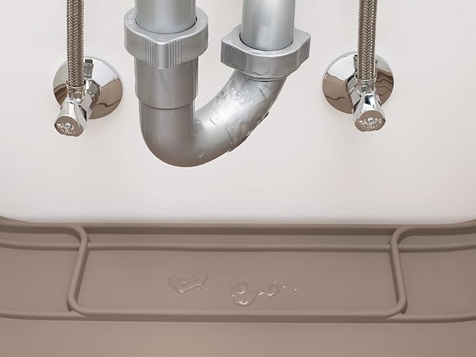 WeatherTech SinkMat  Waterproof Under Sink Liner Mat for Kitchen Bathroom  46 x 22 Inches - Durable, Flexible Tray  Home undersink Organizer Must Haves, Tan