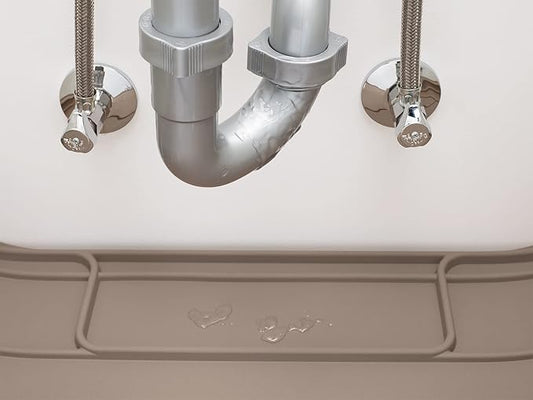 WeatherTech SinkMat  Waterproof Under Sink Liner Mat for Kitchen Bathroom  46 x 22 Inches - Durable, Flexible Tray  Home undersink Organizer Must Haves, Tan