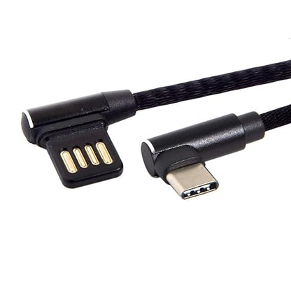 JSER USB-C 3.1 Type-C Male to Left Angled 90 Degree USB 2.0 Data Cable 15cm Dual Angled Type (Type-C)