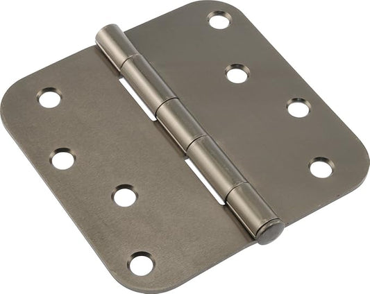Hillman 853393 4" Residential Door Hinge - 58" Round Corner - Removable Pin - Full Mortise - Pewter - 1 per Card 1-Pack