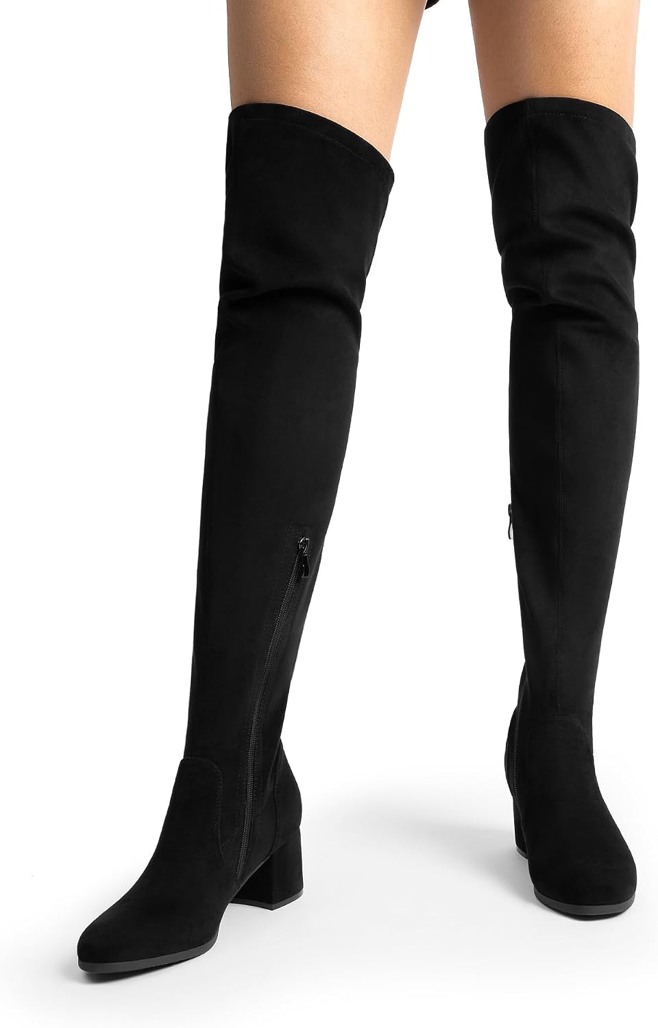 Size 5.5, DREAM PAIRS Women's Laurence Over The Knee Thigh High Chunky Heel Boots Long Stretch Sexy Fall Boots.