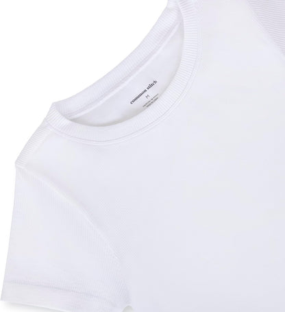 Common Stitch 3 Pack Stretch Workout Tee Shirts for Women, Ribbed Crewneck Womens Short Sleeve Yoga Tees (Available in Plus)