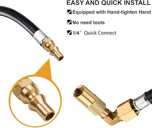 Eazy2hD 12FT RV Propane Hose with Blackstone Elbow Adapter, Low Pressure LP Quick Connect Hose for RV Grill Blackstone 17"/22" Griddle