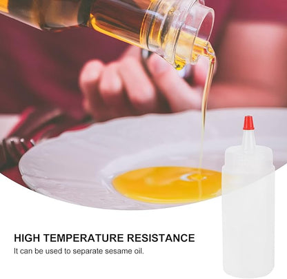10pcs 4 Oz Plastic Squeeze Condiment Bottles Clear Squeeze Bottles Dressing Containers with Lids Reusable Squeeze Bottles Icing Small Squeeze Bottles Mini Syrup Bottle