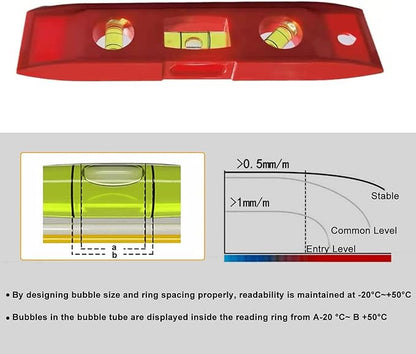 3 PCS Magnetic Torpedo Level, 6 Inch 4590180 Bubbles, Shock Resistant Magnetic Level Tool for Measuring